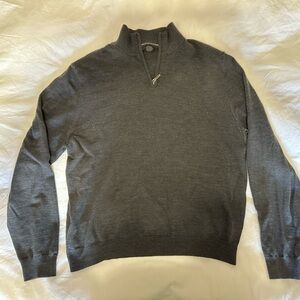 Bloomingdale's Charcoal Zip-Up Sweater for Men